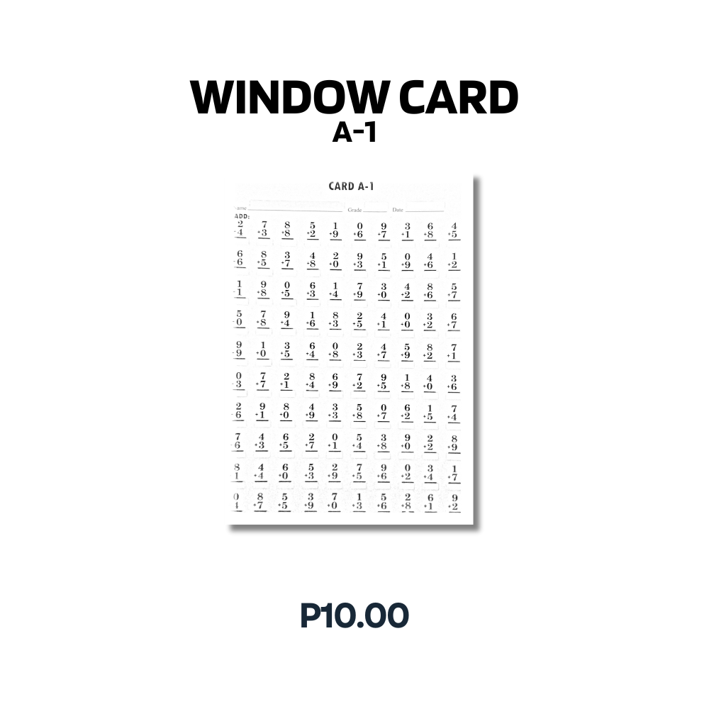 A-1 WINDOW CARD